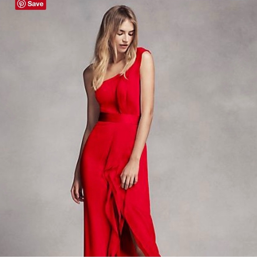 Vera Wang Bridesmaid Dress Elegant Red Evening Gown